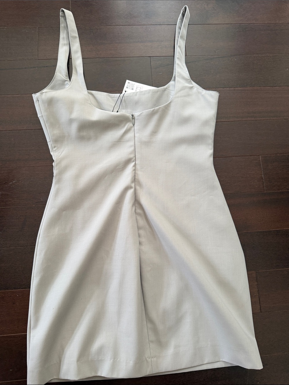 Zara Light Gray Sleeveless Square-Neck Mini Dress - Picture 5 of 5